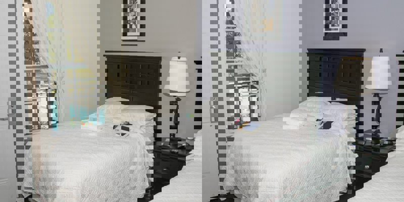 Shared bedroom with two beds.